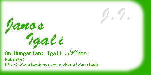 janos igali business card